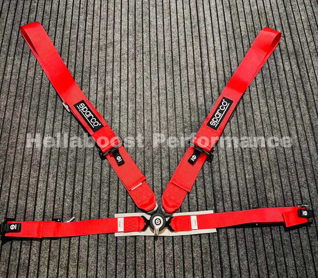 Sparco 3 Inch 4 Point Quick Release Racing Harness Red | Hellaboost ...